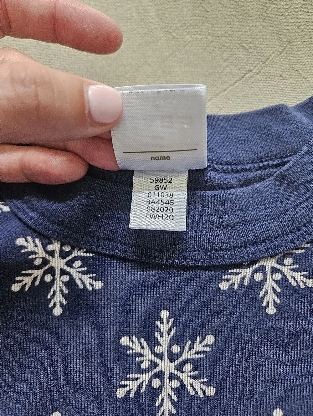 ​Hanna Andersson Blue Snowflake Organic Cotton Long Johns Pajama Set Kids US 4